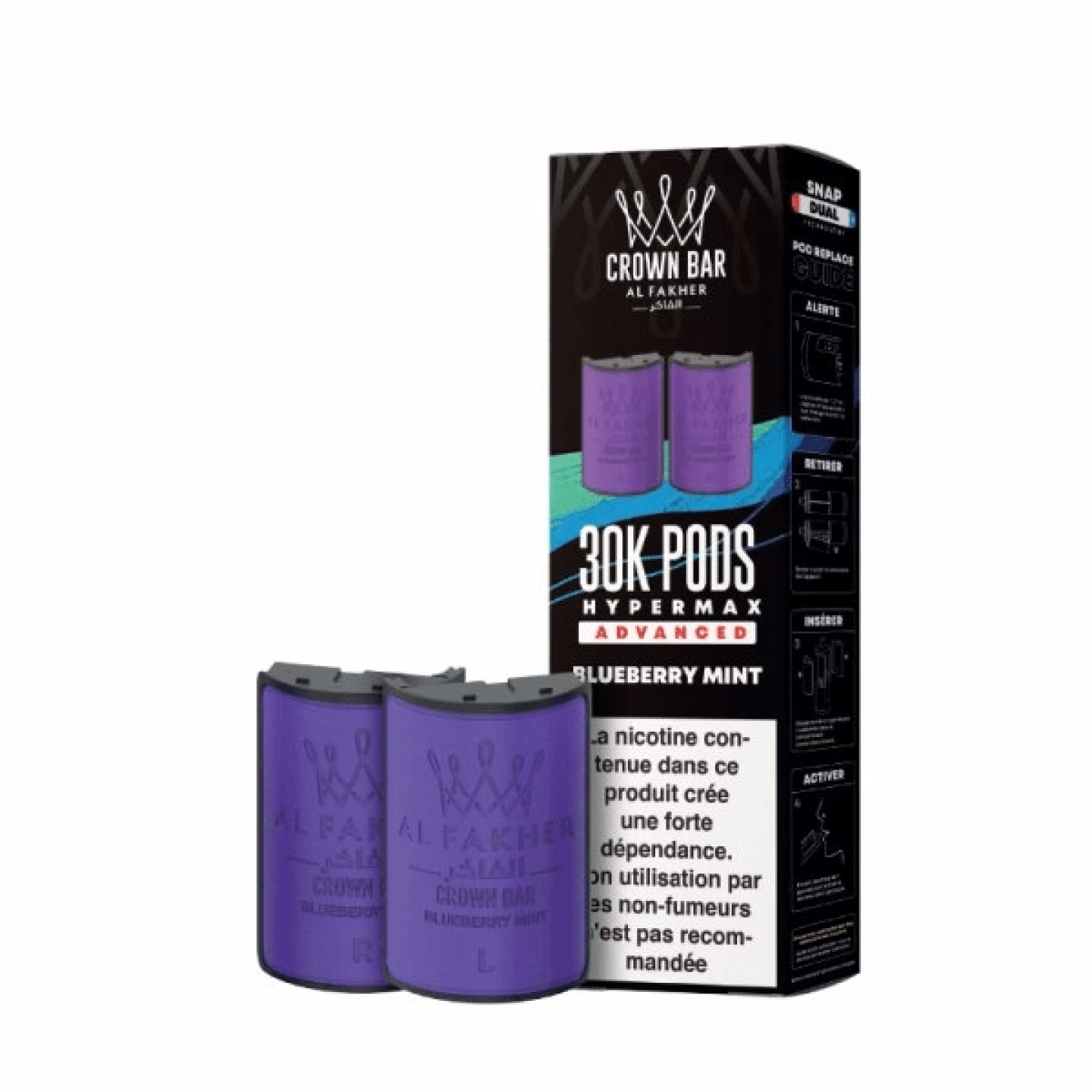 CARTOUCHES PRÉ - REMPLIES HYPER MAX ADVANCED 30K 6MG 10+10ML (2PCS) - CROWN BAR BY AL FAKHER - BYCLOPE