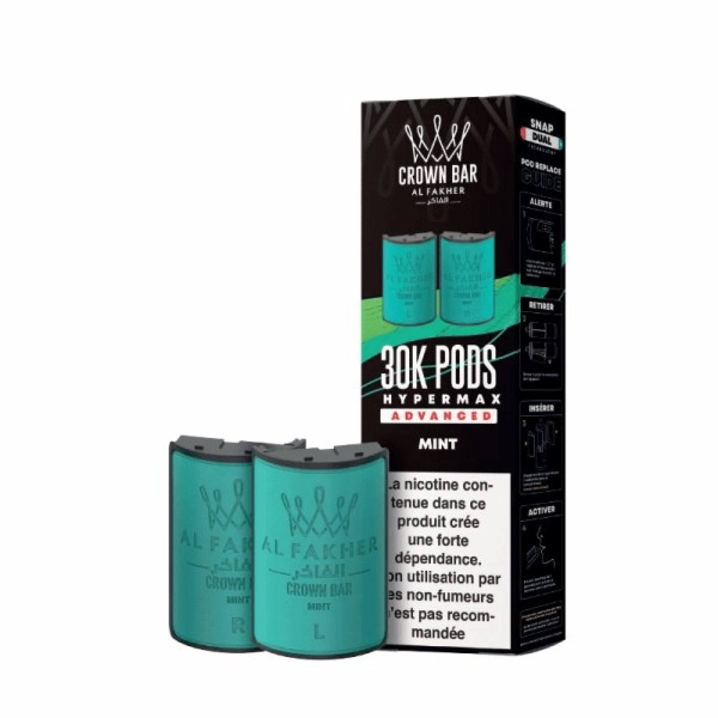CARTOUCHES PRÉ - REMPLIES HYPER MAX ADVANCED 30K 6MG 10+10ML (2PCS) - CROWN BAR BY AL FAKHER - BYCLOPE