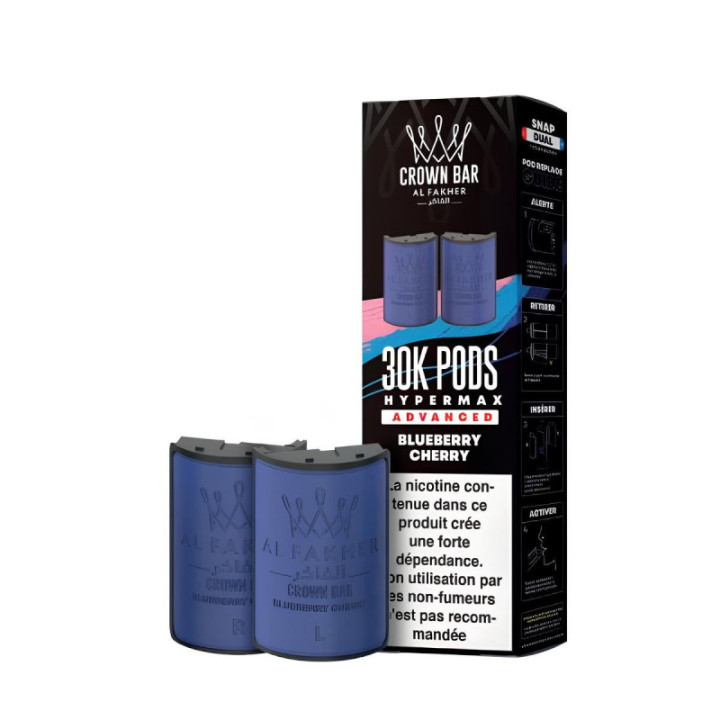 CARTOUCHES PRÉ-REMPLIES HYPER MAX ADVANCED 30K 6MG 10+10ML (2PCS) - CROWN BAR BY AL FAKHER - BYCLOPE