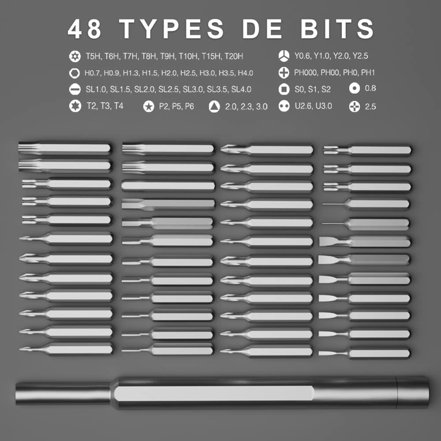 Tournevis de précision kit complet 51 en 1 - Kingsdun - BYCLOPE