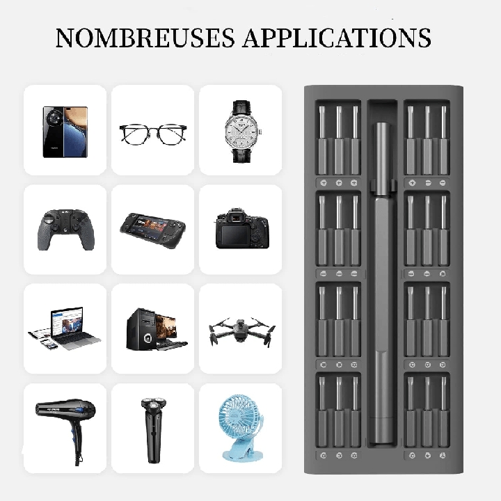 Tournevis de précision kit complet 51 en 1 - Kingsdun - BYCLOPE