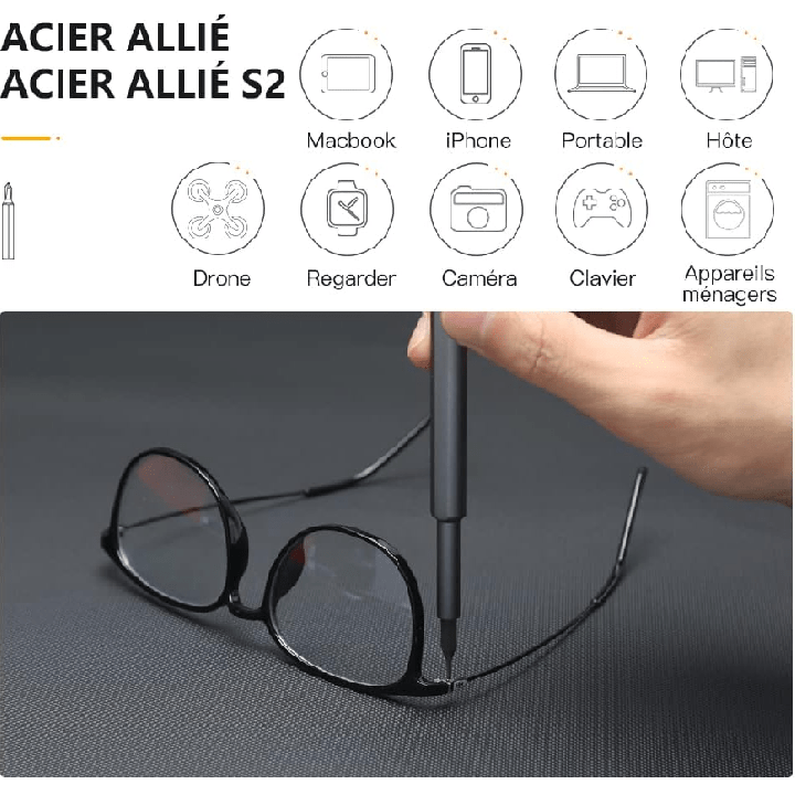 Tournevis de précision kit complet 51 en 1 - Kingsdun - BYCLOPE