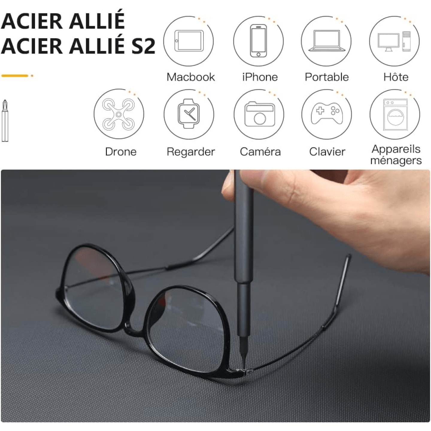 Tournevis de précision kit complet 51 en 1 - Kingsdun - BYCLOPE
