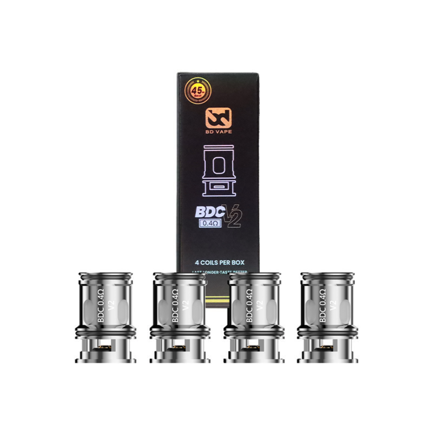 Résistances BDC V2 BD Vape, gros plan sur la valeur 0.4 ohm
