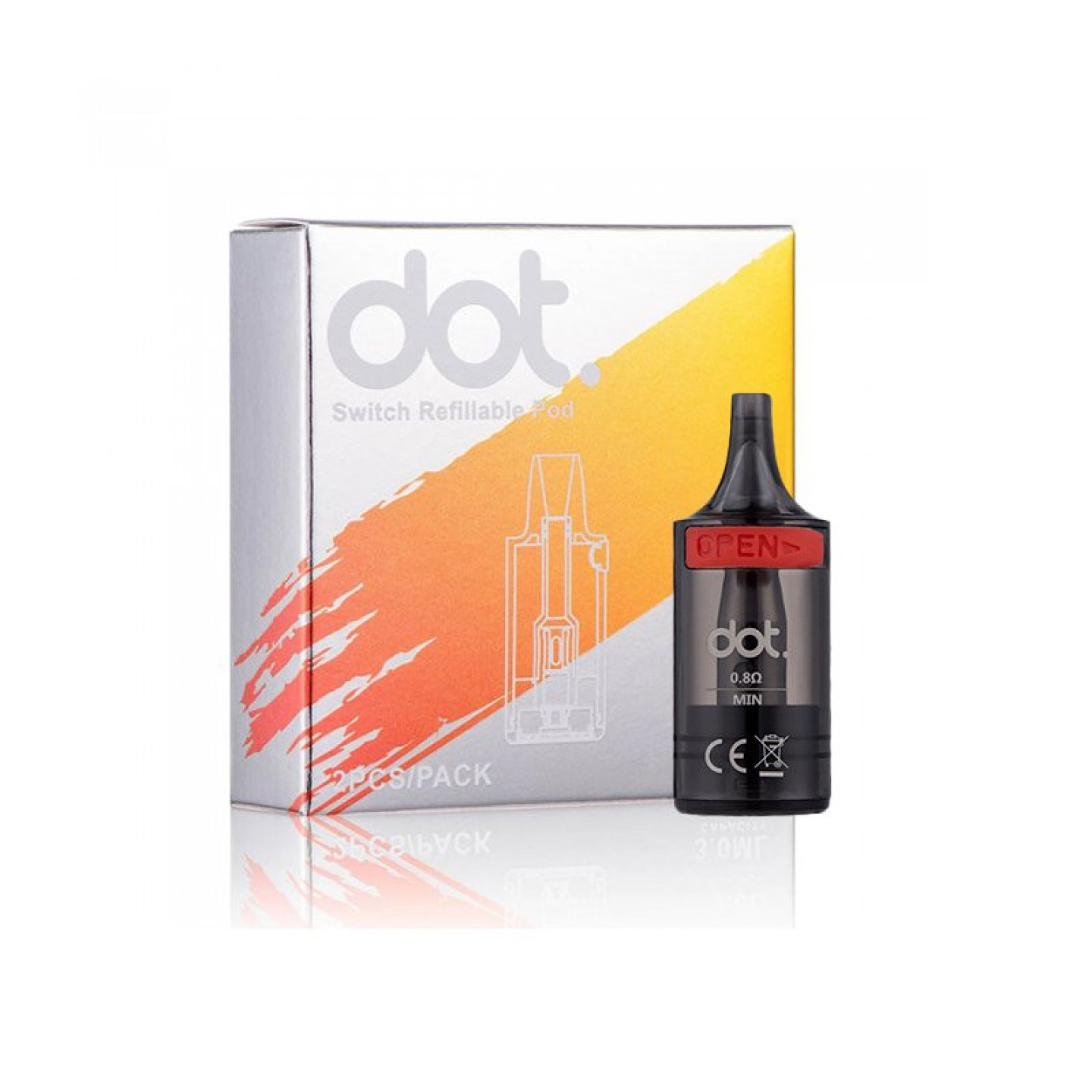 Cartouches Switch R x2 Dotmod, vue de trois quarts