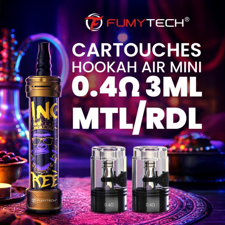 Cartouches Hookah Air Mini Fumytech, vue 3