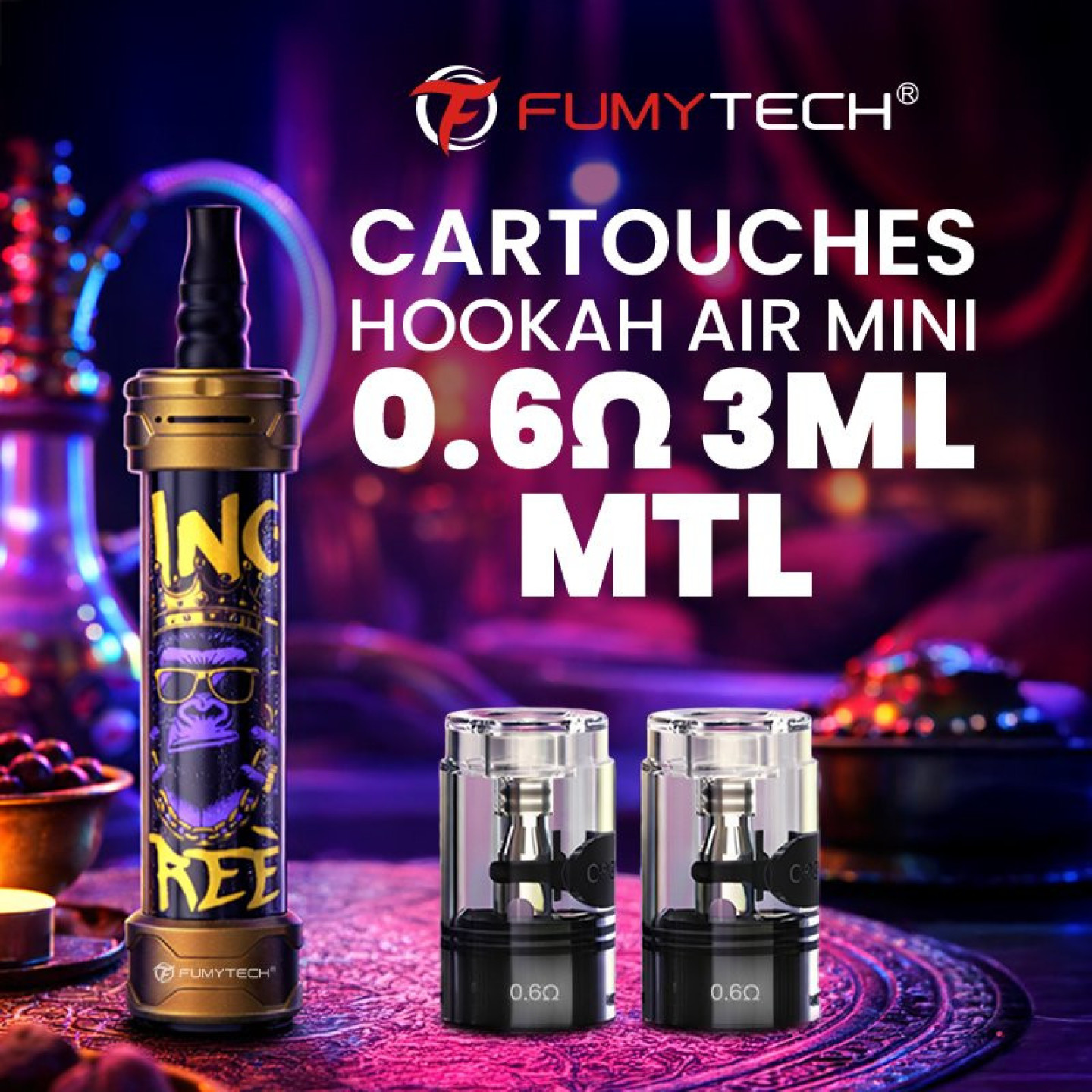 Cartouches Hookah Air Mini Fumytech, vue 5