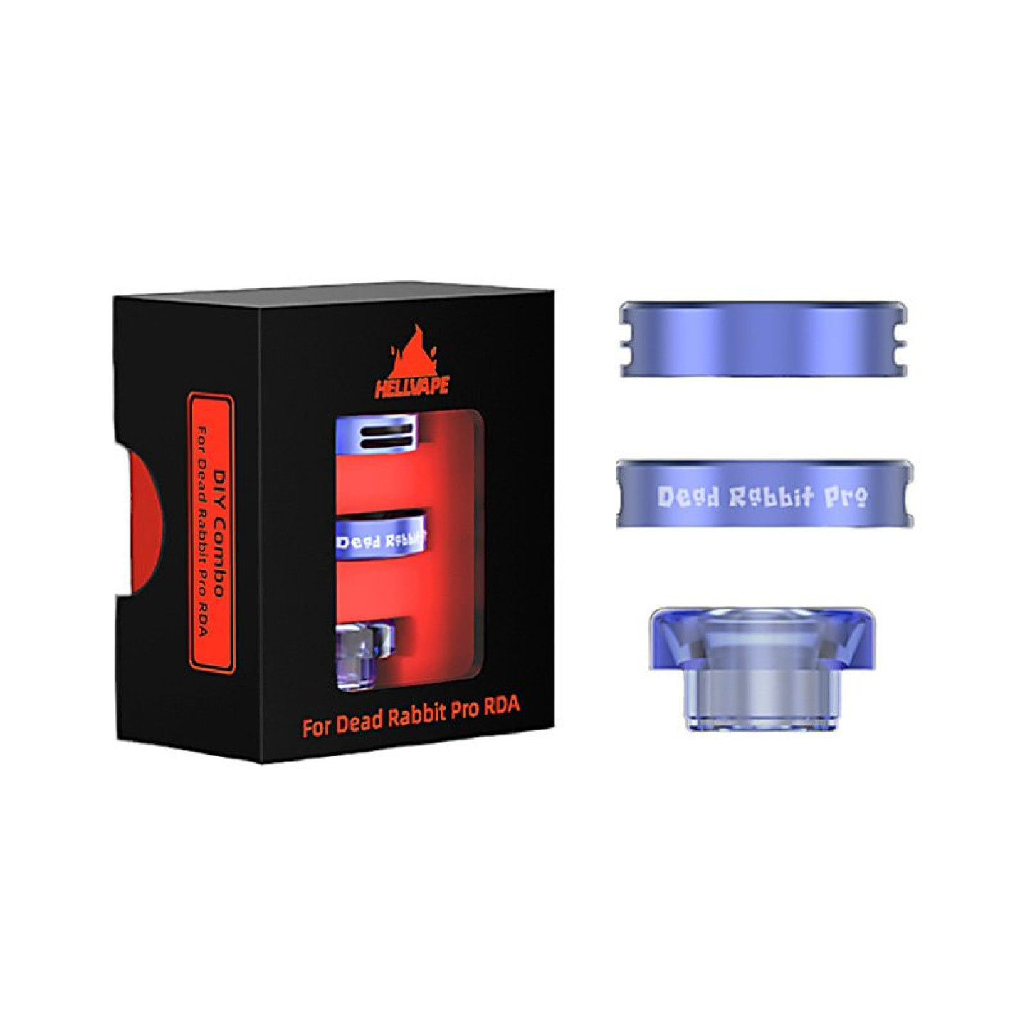 Kit DIY Combo Dead Rabbit Pro RDA Hellvape, bagues et drip tip assortis
