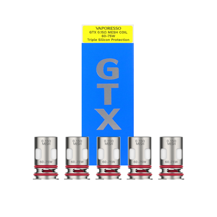 Boîte de 5 résistances GTX V2 Vaporesso 0.15 ohm