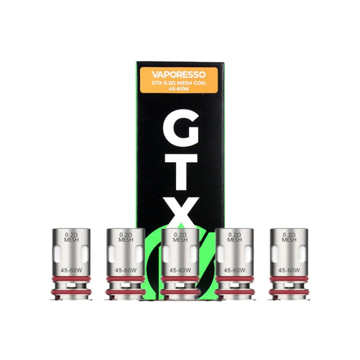 Boîte de 5 résistances GTX V2 Vaporesso 0.2 ohm