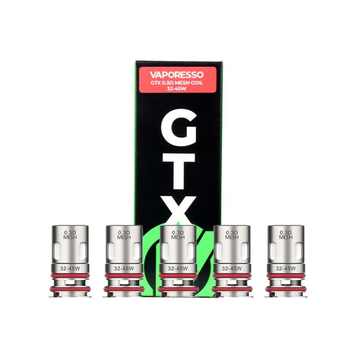 Boîte de 5 résistances GTX V2 Vaporesso 0.3 ohm