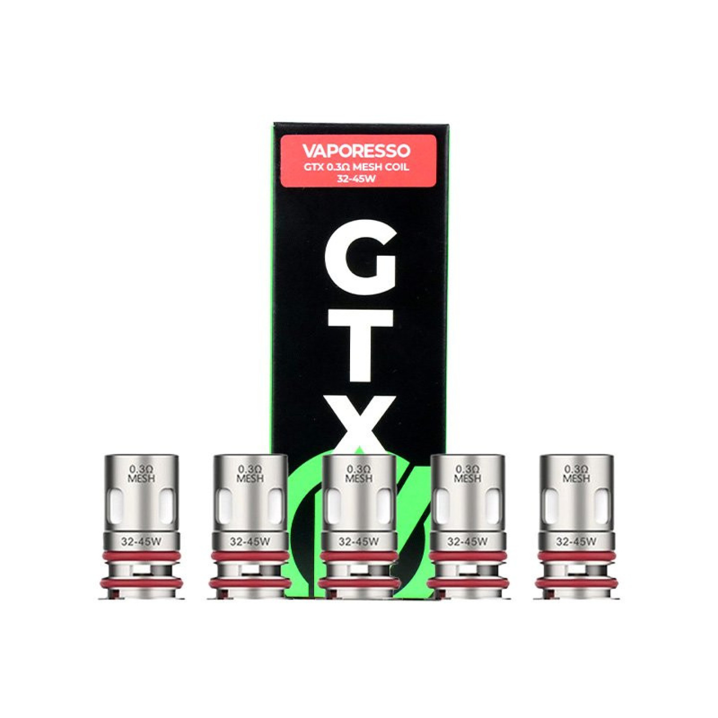 Boîte de 5 résistances GTX V2 Vaporesso 0.3 ohm