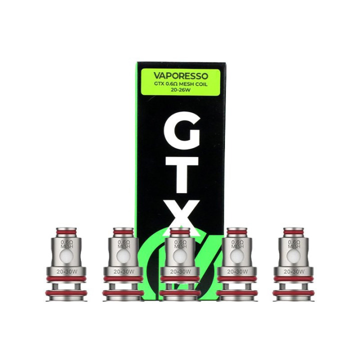 Boîte de 5 résistances GTX V2 Vaporesso 0.6 ohm