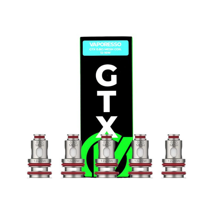 Boîte de 5 résistances GTX V2 Vaporesso 0.8 ohm