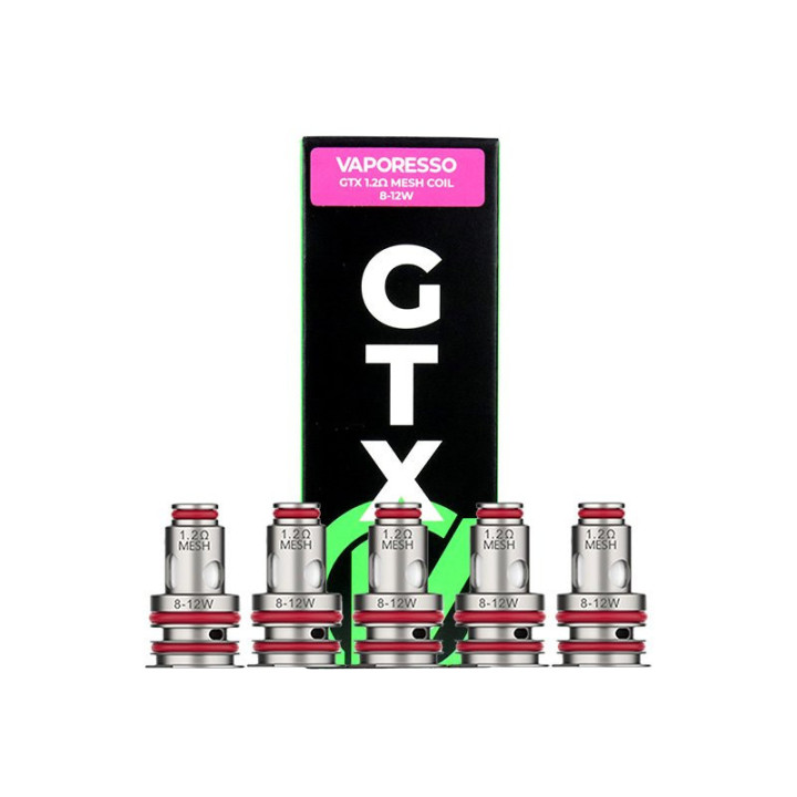 Boîte de 5 résistances GTX V2 Vaporesso 1.2 ohm