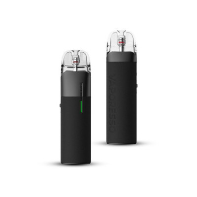 Kit Pod Luxe Q2 Vaporesso coloris Black, vue de face et de profil
