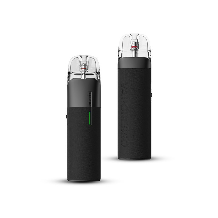 Kit Pod Luxe Q2 Vaporesso coloris Black, vue de face et de profil