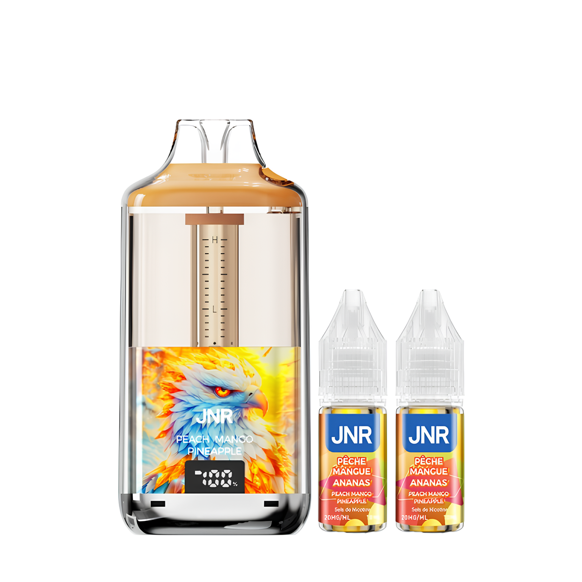 Pack Puff 30K Falcon Gem+ 20mg - JNR - Peach Mango Pineapple | 2 fioles + 1 offerte