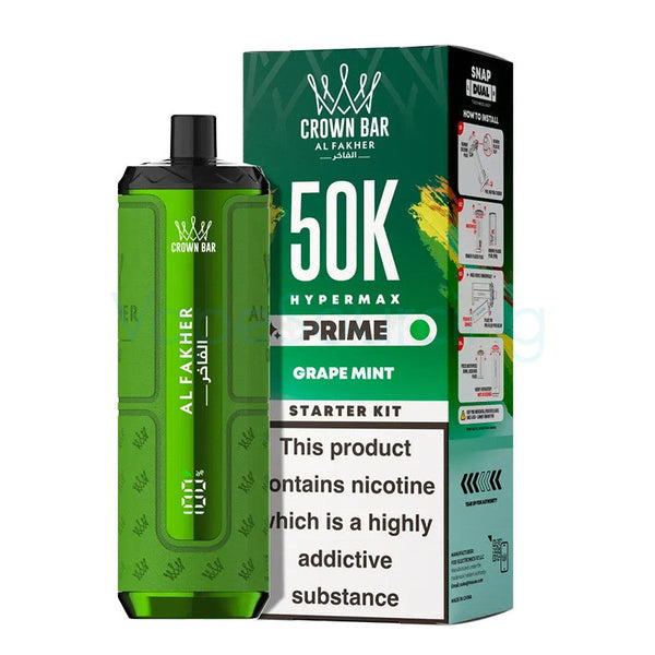 Kit Puff Hypermax Prime 50K Al Fakher Grape Mint - ByClope