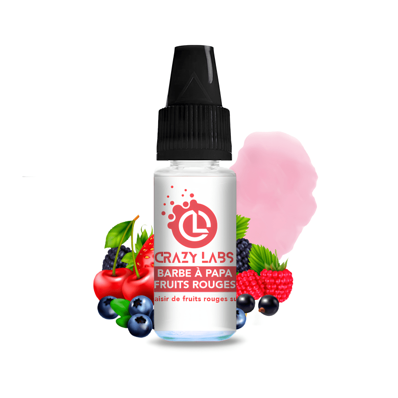 BARBE À PAPA FRUITS ROUGES - 10ML - CRAZY LABS - BYCLOPE