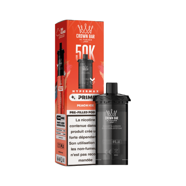 Cartouches Hypermax Prime Peach Ice 10+10ml 6mg x2 - Al Fakher - BYCLOPE