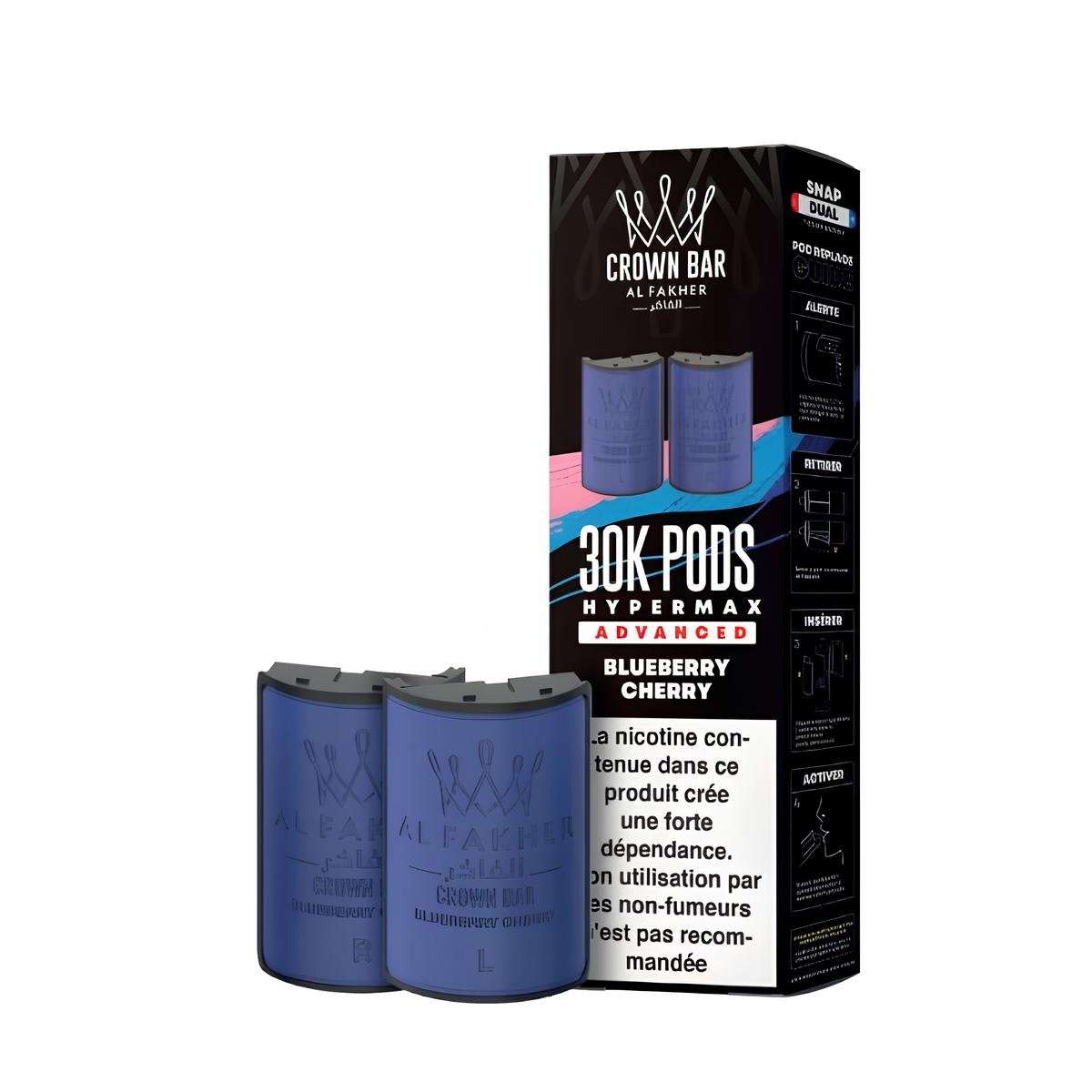 CARTOUCHES PRÉ-REMPLIES HYPER MAX ADVANCED 30K 6MG 10+10ML (2PCS) - CROWN BAR BY AL FAKHER - BYCLOPE