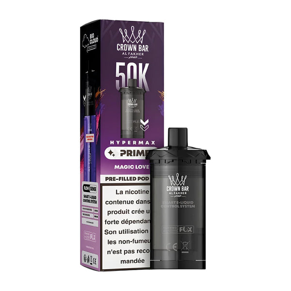 Cartouches Pré-remplies Hyper Max Advanced 50K 6mg - Crown Bar by Al Fakher - 2 pcs 10+10ml - BYCLOPE