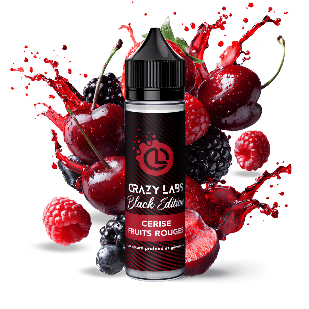 CERISE FRUITS ROUGES - 75ML - CRAZY LABS BLACK EDITION - BYCLOPE