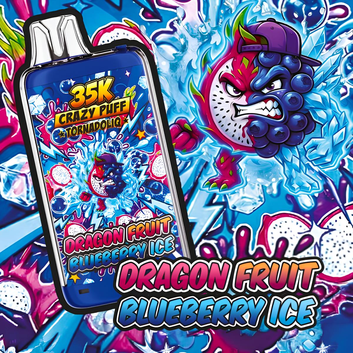 Crazy Puff 35K Dragon Fruit Blueberry Ice 20ml - Tornadoliq - BYCLOPE