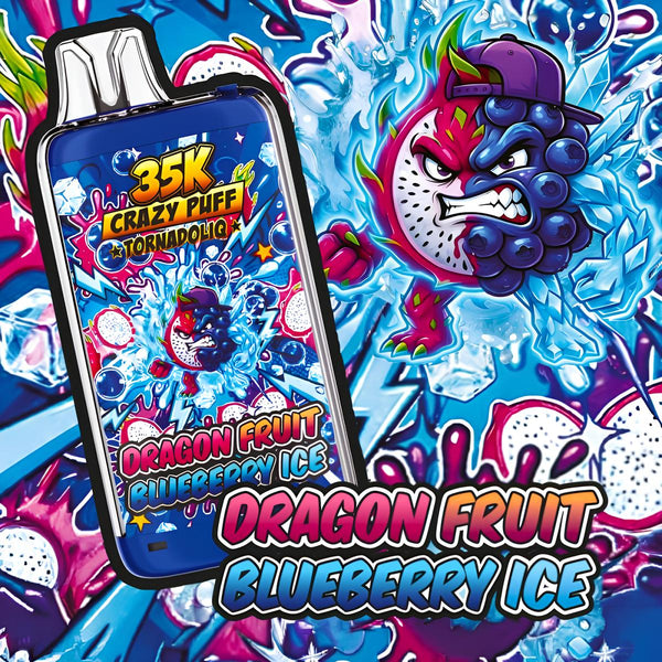 Crazy Puff 35K Dragon Fruit Blueberry Ice 20ml - Tornadoliq - BYCLOPE
