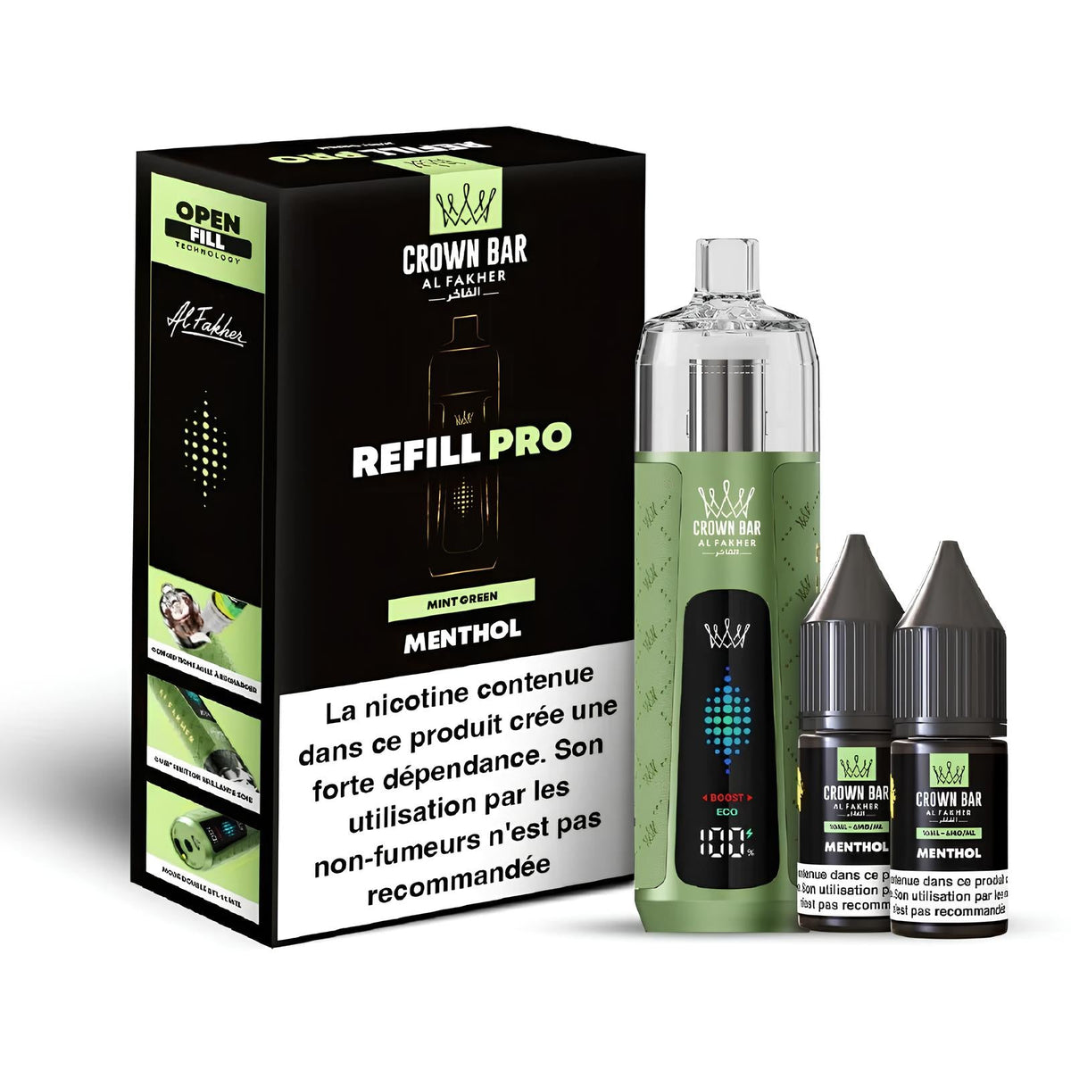 Crown Bar by Al Fakher Kit Refill Pro - Menthol - BYCLOPE