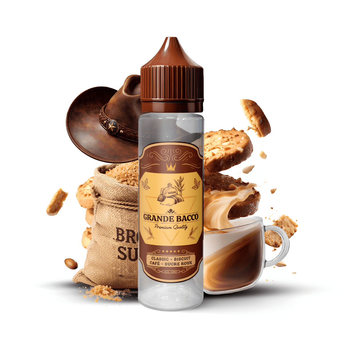 E-liquide Classic Biscuit Café Sucre Roux 50ml - Grande Bacco - BYCLOPE