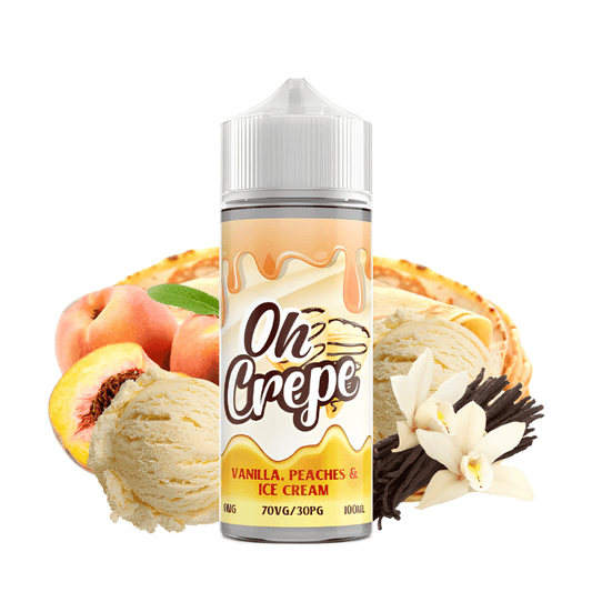 E - Liquide Vanilla Peaches & Ice Cream 100ml - Oh Crepe By VapeIQ - BYCLOPE