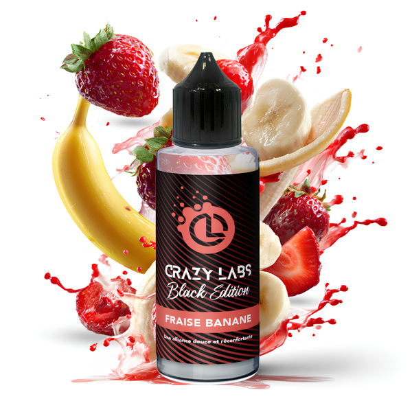 FRAISE BANANE - 140ML - CRAZY LABS BLACK EDITION - BYCLOPE