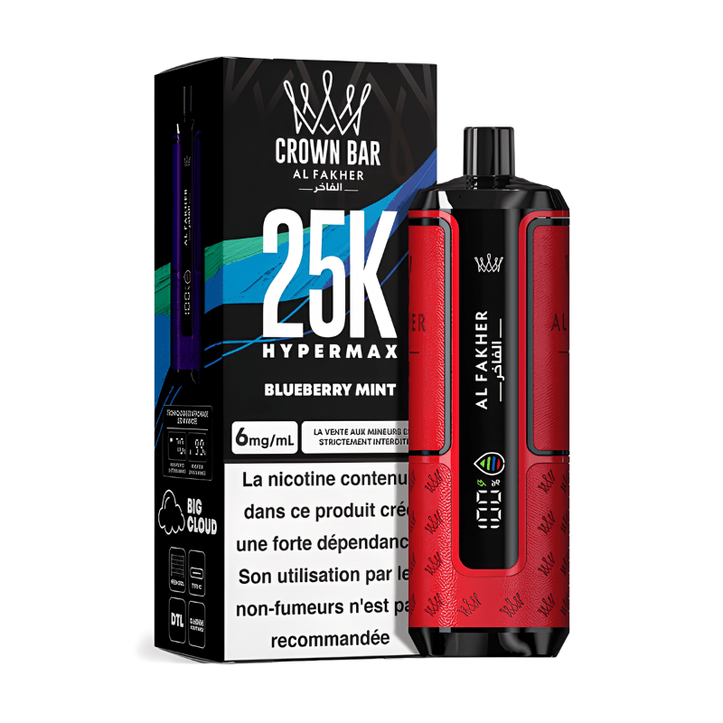 Kit Puff Hyper Max 25K - Crown Bar by Al Fakher - Blueberry Mint - BYCLOPE