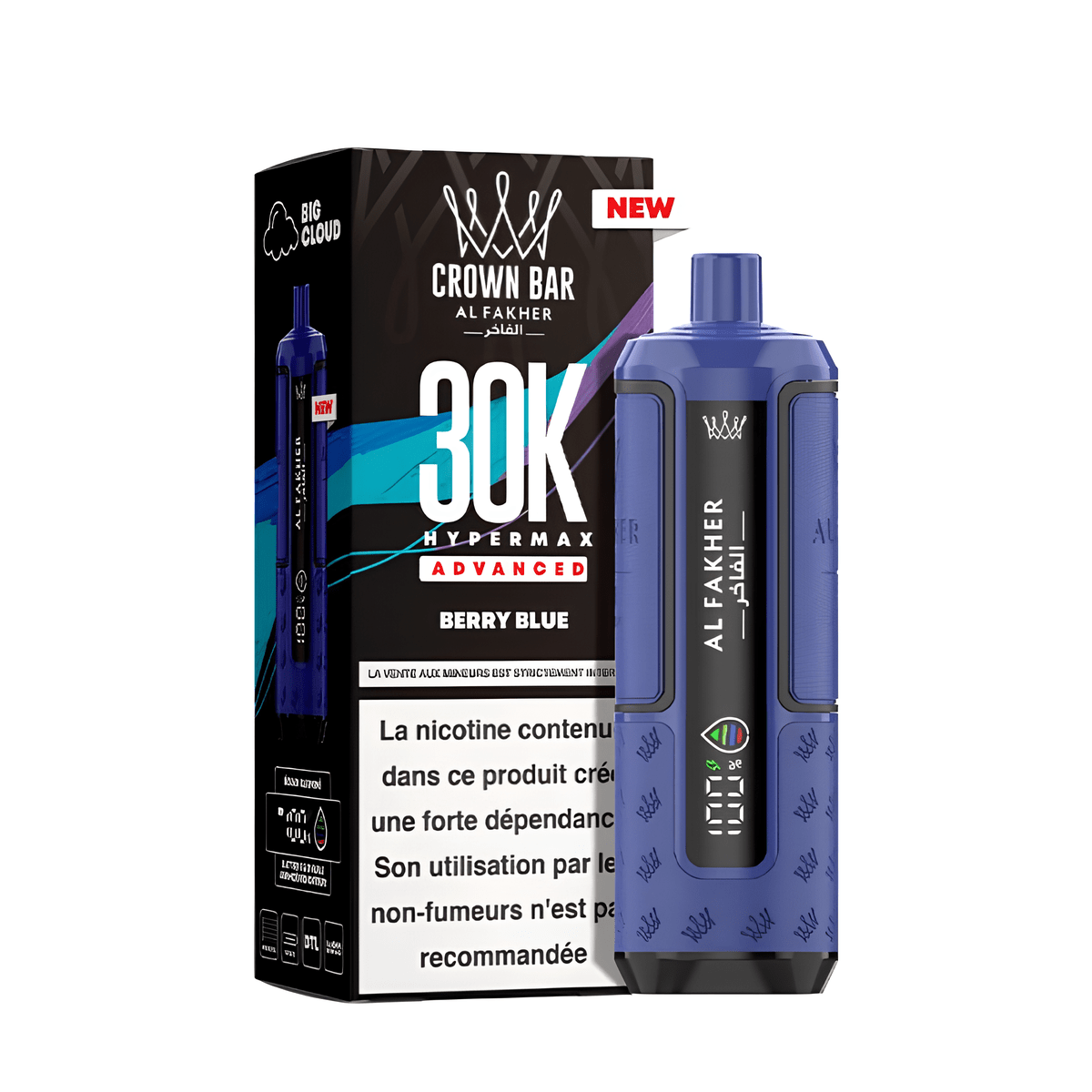 Kit Puff Hyper Max Advanced 30K - Crown Bar by Al Fakher - Berry Blue - BYCLOPE