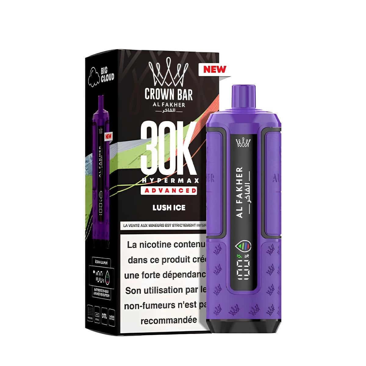 Kit Puff Hyper Max Advanced 30K - Crown Bar by Al Fakher - Lush Ice - BYCLOPE