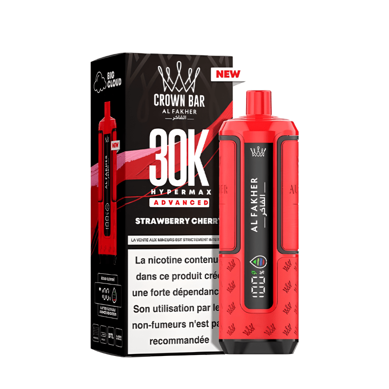 Kit Puff Hyper Max Advanced 30K - Crown Bar by Al Fakher - Strawberry Cherry - BYCLOPE