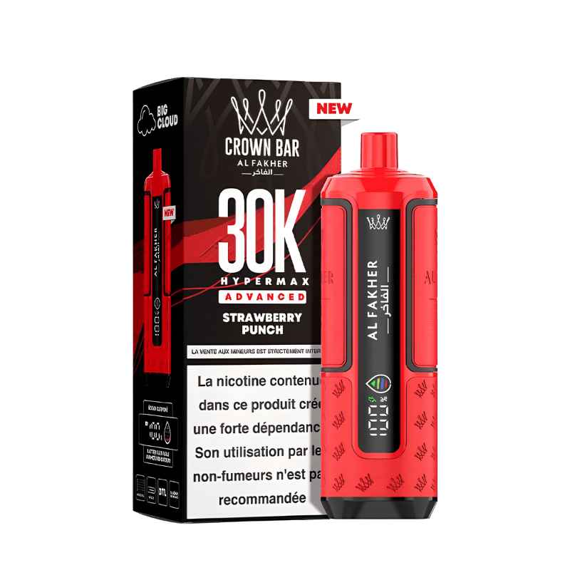 Kit Puff Hyper Max Advanced 30K - Crown Bar by Al Fakher - Strawberry Punch - BYCLOPE