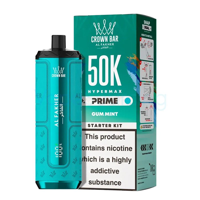 Kit Puff Hypermax Prime 50K - Al Fakher - Gum Mint - BYCLOPE