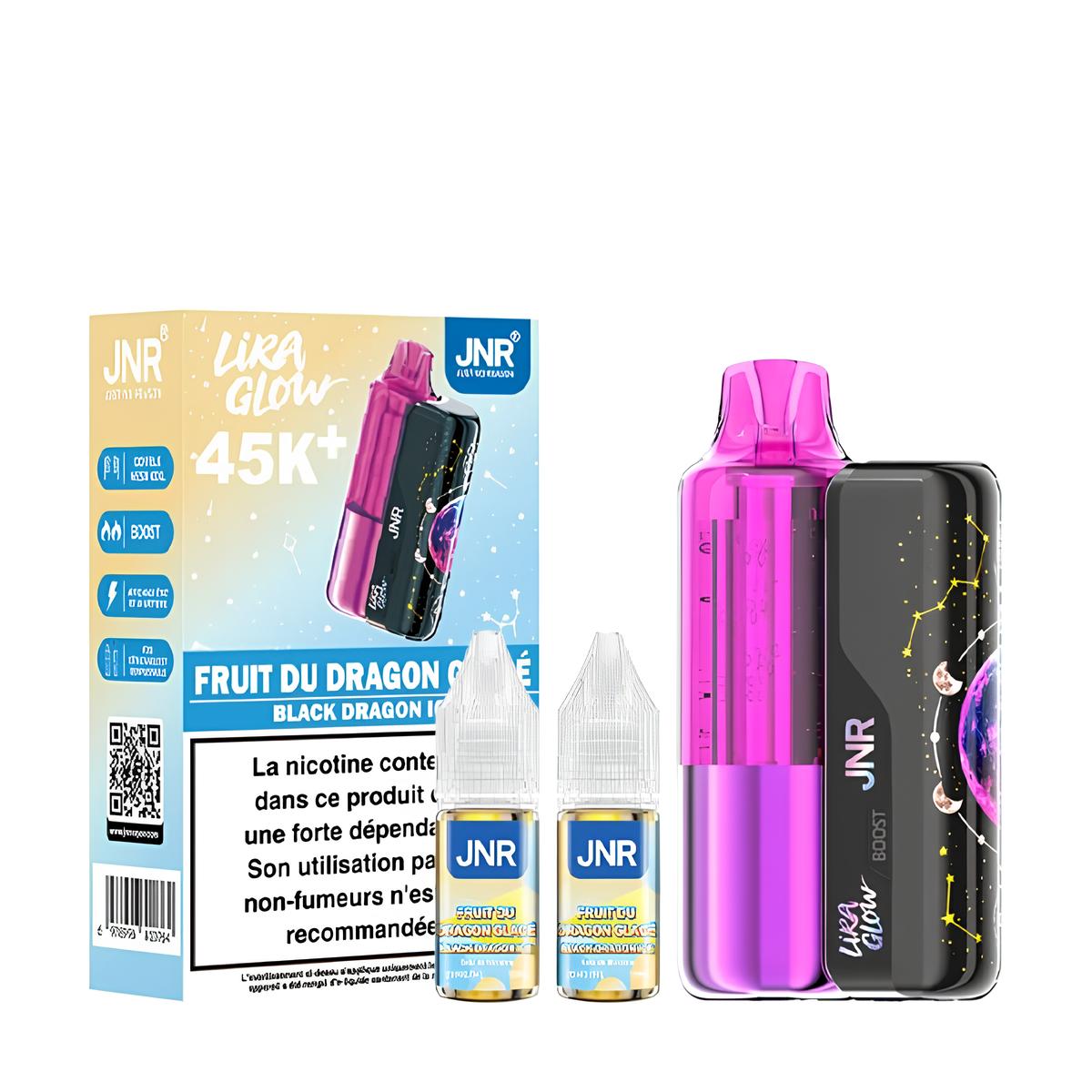 LIRA GLOW 45K+ + 2 E-LIQUIDES 1000MAH 2+10ML / 2% - JNR - Saveur : Fruit du Dragon Glacé - BYCLOPE