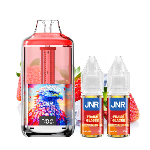Pack Puff 30K Falcon Gem+ 0mg - JNR - Strawberry Ice | 2 fioles + 1 offerte - BYCLOPE