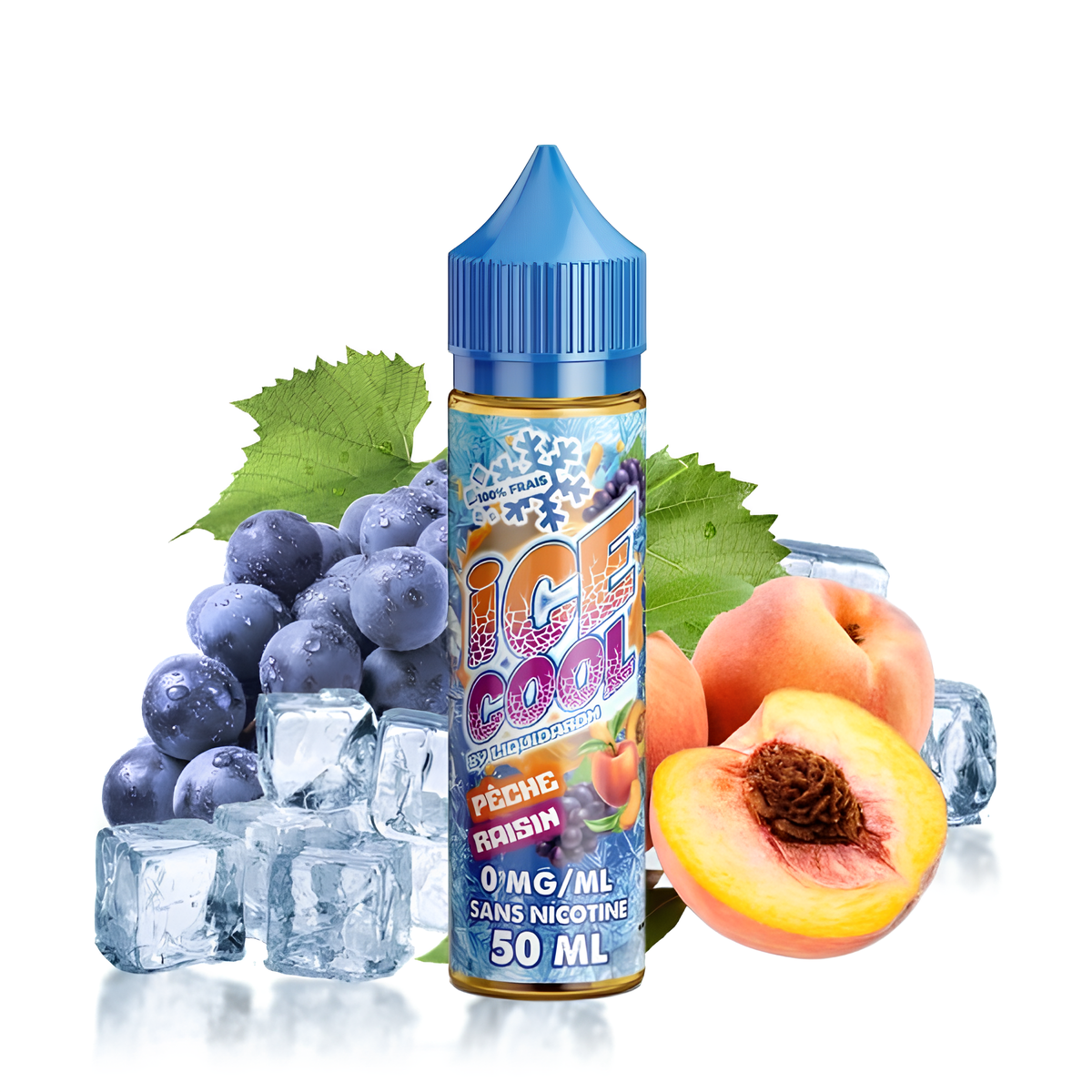 PÊCHE RAISIN 0MG 50ML - ICE COOL BY LIQUIDAROM - BYCLOPE