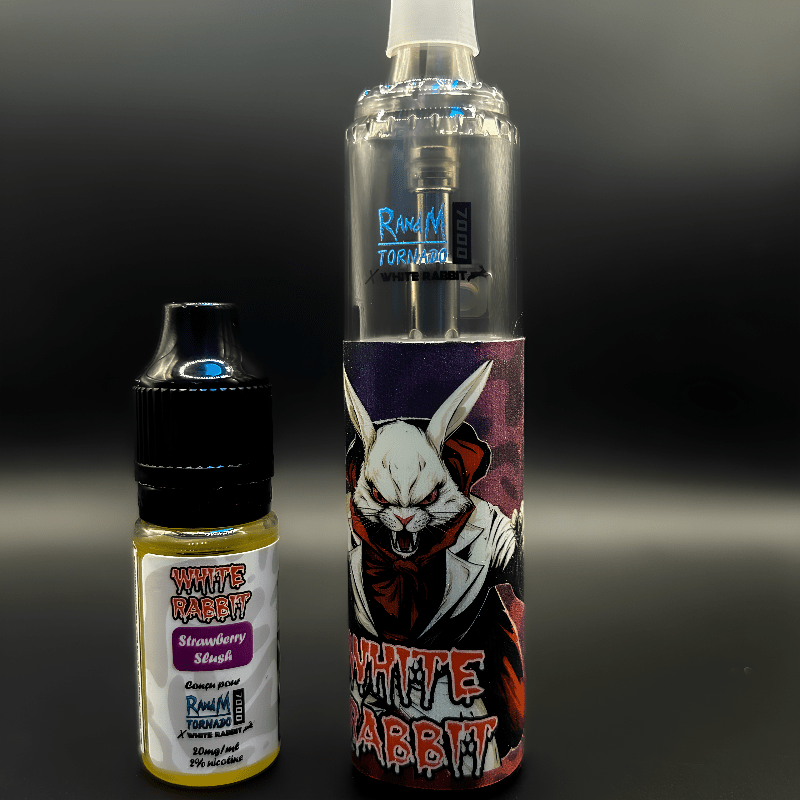 Puff 7000 Strawberry Slush Rechargeable - White Rabbit X RandM Tornado - BYCLOPE