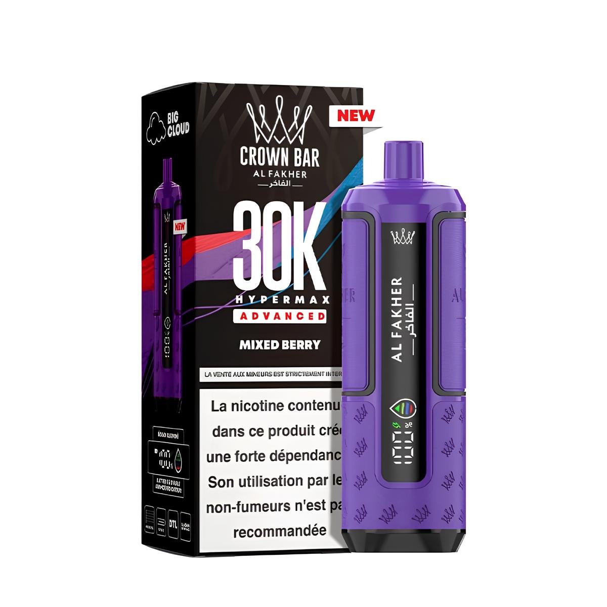 Puff Crown Bar 30K 950mAh Mixed Berry - AL FAKHER - BYCLOPE
