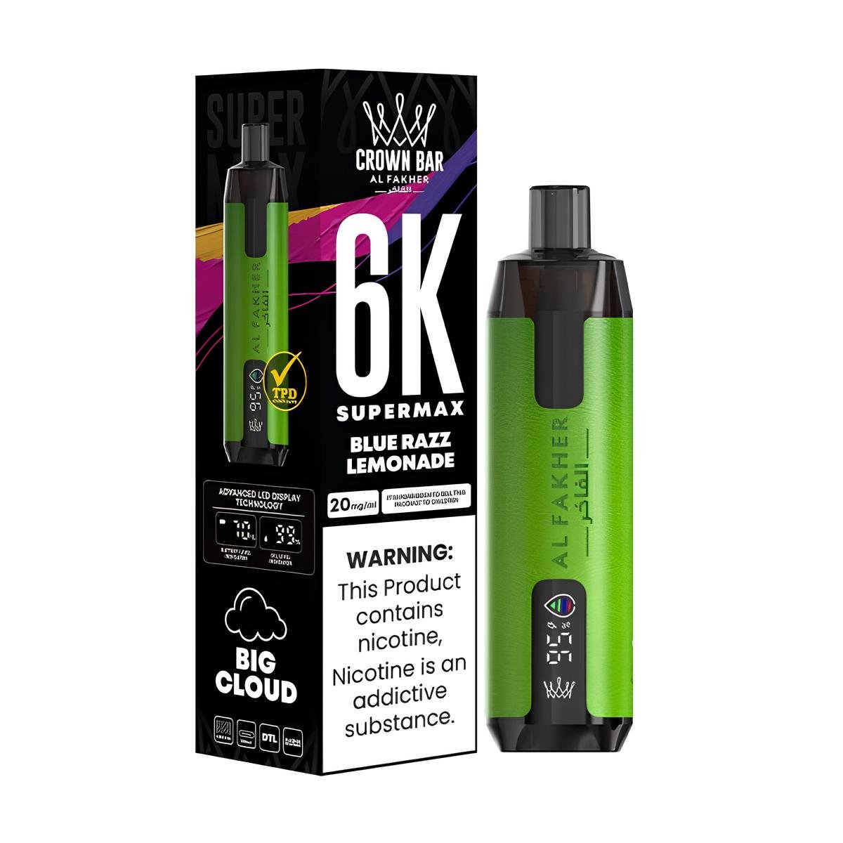 Puff Supermax 6K 20mg - Crown Bar by Al Fakher - BYCLOPE