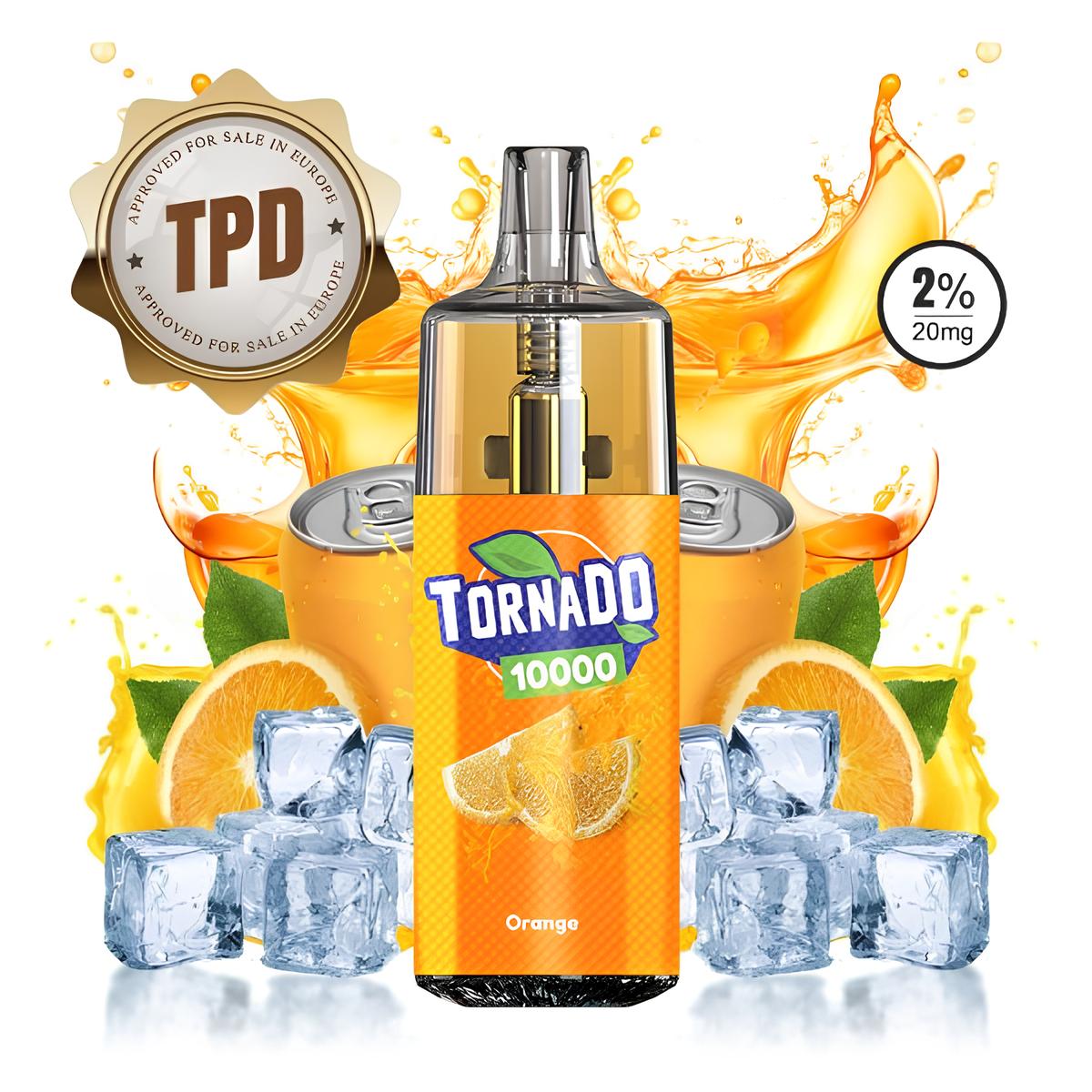 TORNADO 10K 800MAH TPD EU 2% 10ML - Saveur : Soda Orange - BYCLOPE