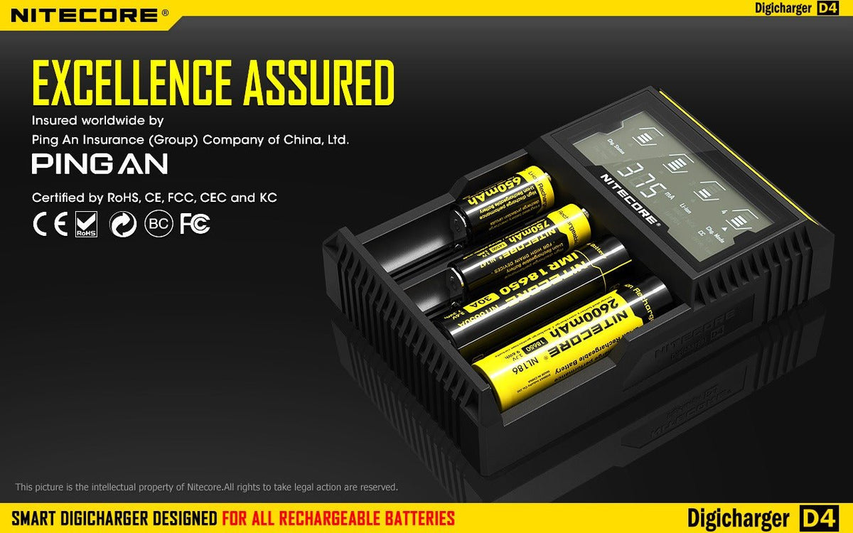Chargeur Accus - Nitecore D4 - Nitecore - BYCLOPE