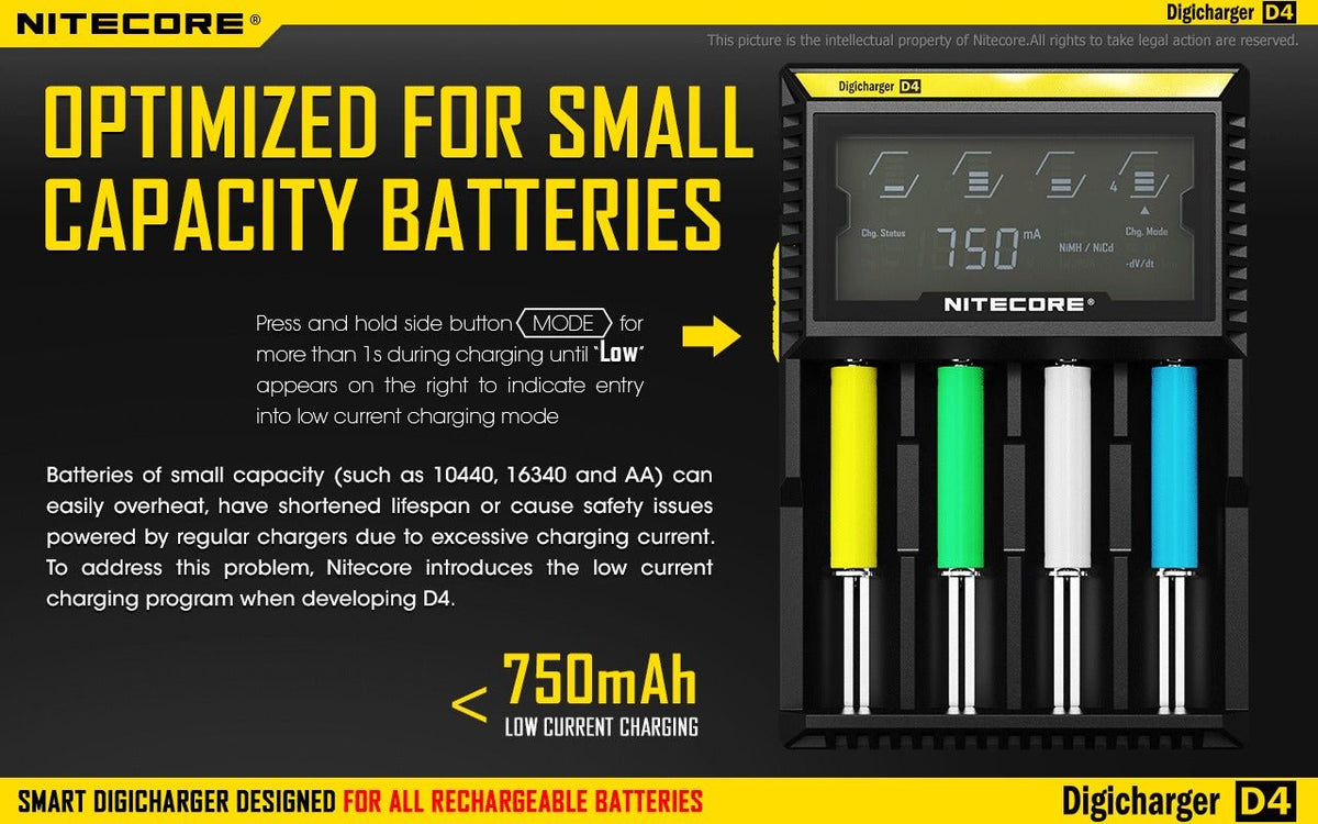 Chargeur Accus - Nitecore D4 - Nitecore - BYCLOPE