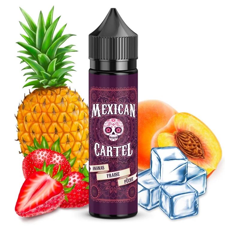 Ananas Fraise Pêche 50ml Mexican Cartel - e-liquide fruité frais - ByClope